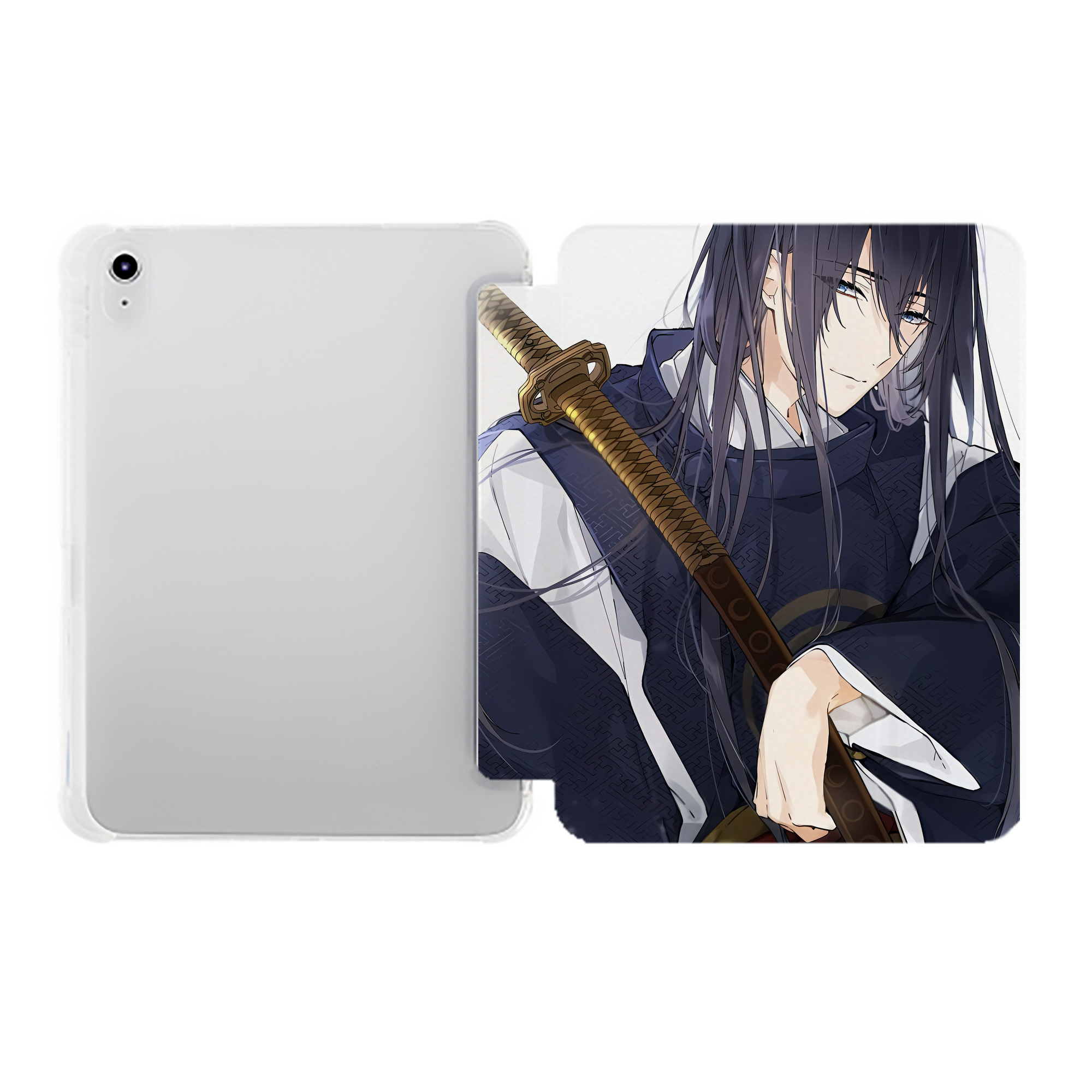 （画像用） 刀剣乱舞 Touken Ranbu IPad ケース ペン収納付き 三つ折りスタンド PUレザー×シリコン 対応機種9.5/10.5/10.9インチ